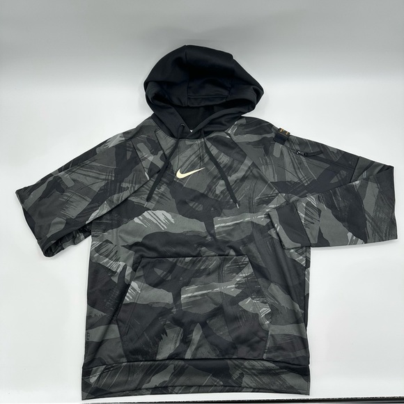 Nike Hoodie Mens Medium M Cascade Brushstroke Camo Therma Fit Middle Swoosh - Picture 1 of 12